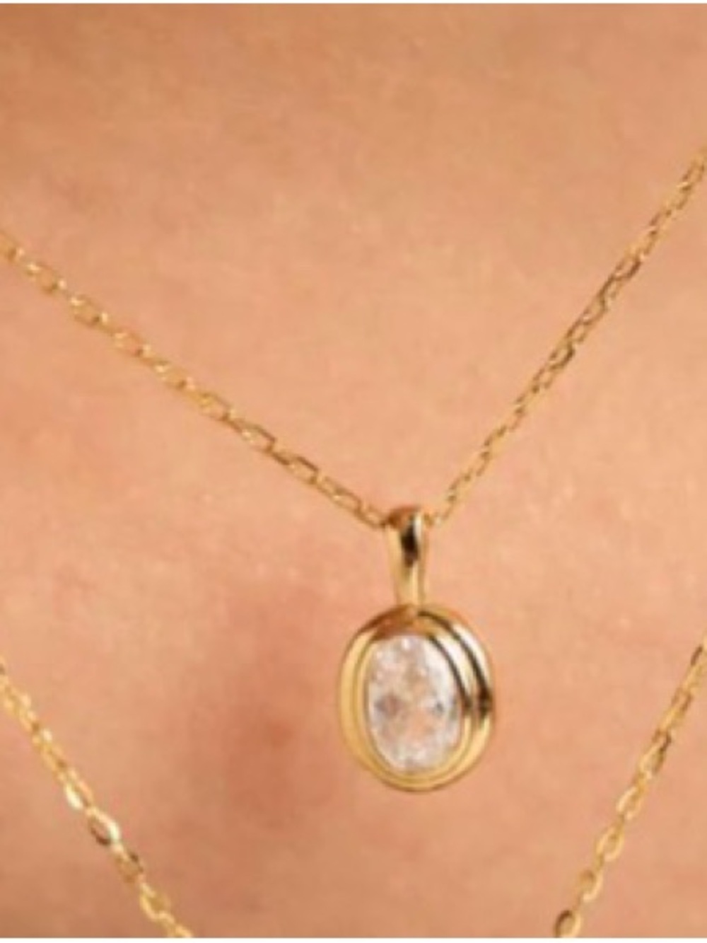 NWOT - Fedoma Gold Pendant Necklace with Clear Stone - Women Jewelry